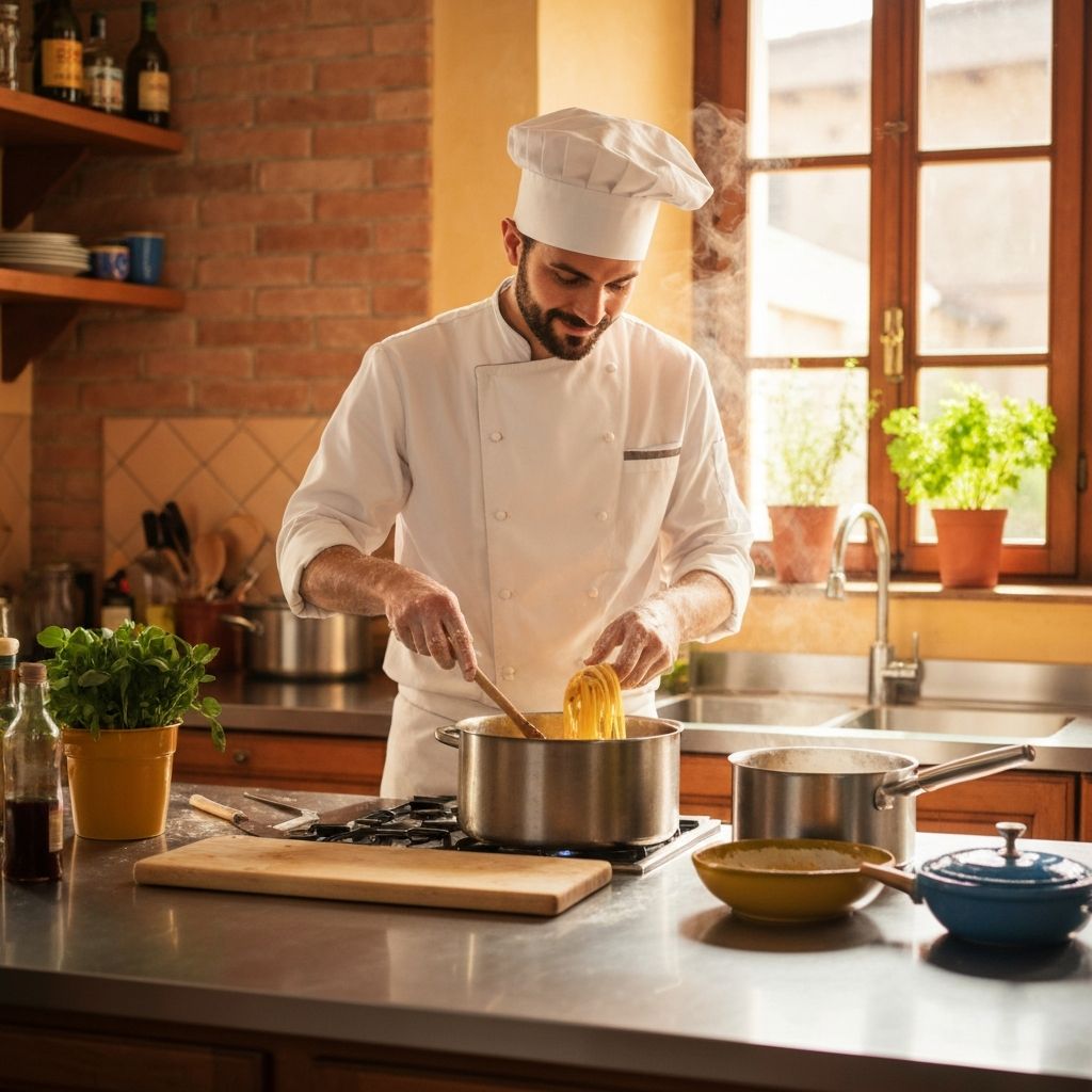 Chef making pasta